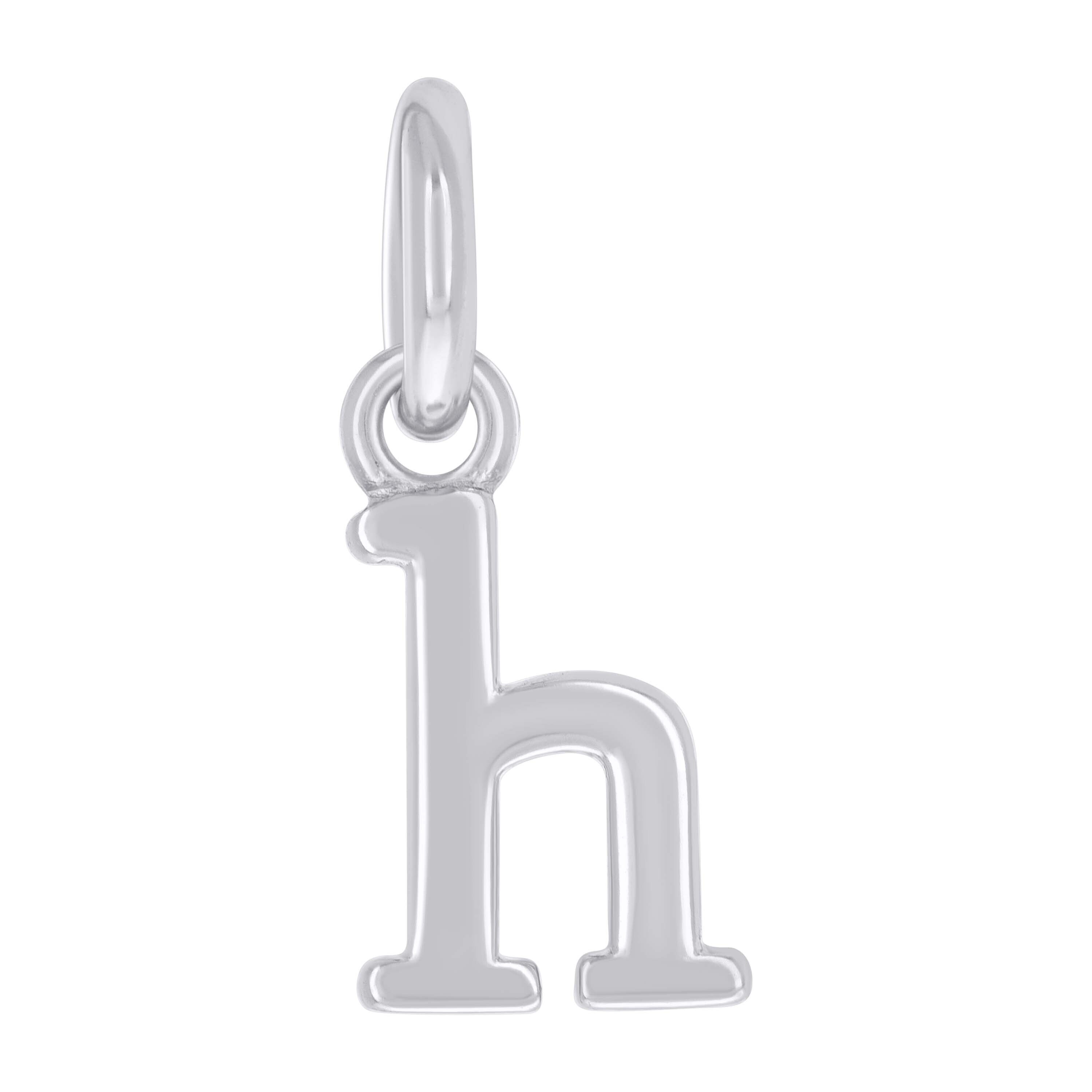 925 Sterling Silver Unisex Initial Small Alphabet H Charm Pendant 30$